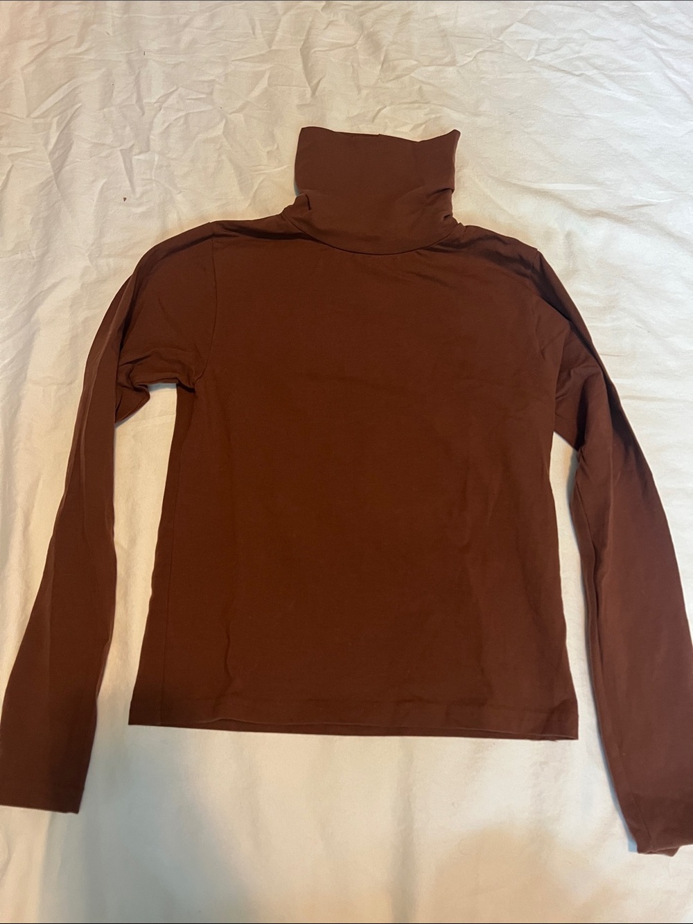 Los Angeles Apparel Brown Turtleneck Long Sleeve Top